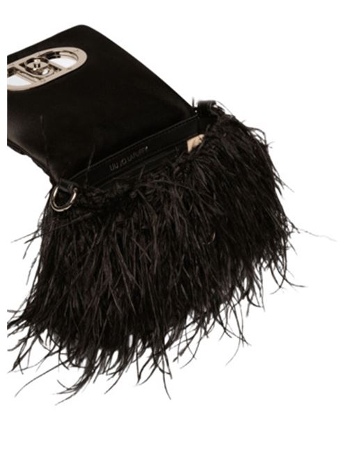 borsa donna a mano/tracolla piume raso nera LIU JO | AA5269-P034722222